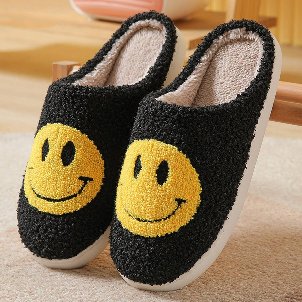 Smiley Face Plush Slippers