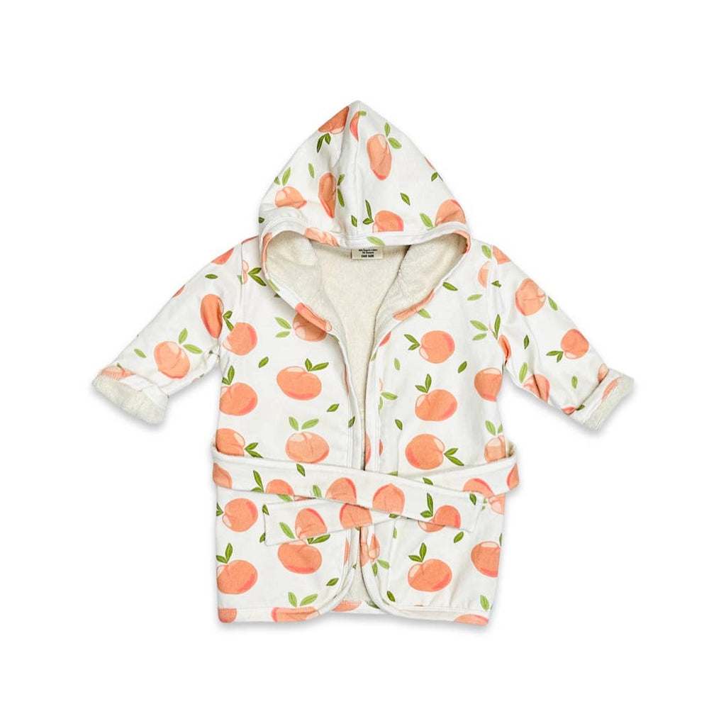 Peaches Hooded Baby Bathrobe (Organic Cotton)