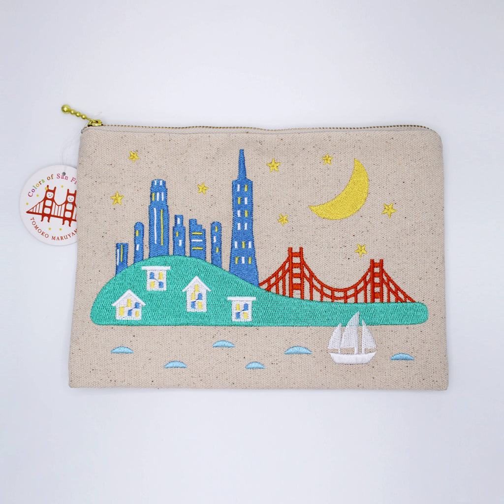 San Francisco Skyline Embroidered Pouch