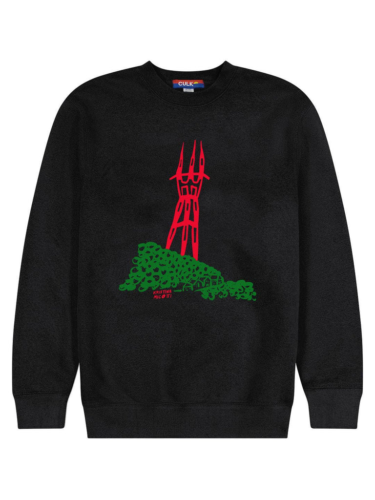 Kristina Micotti Sutro Tower Crewneck Sweatshirt | Black