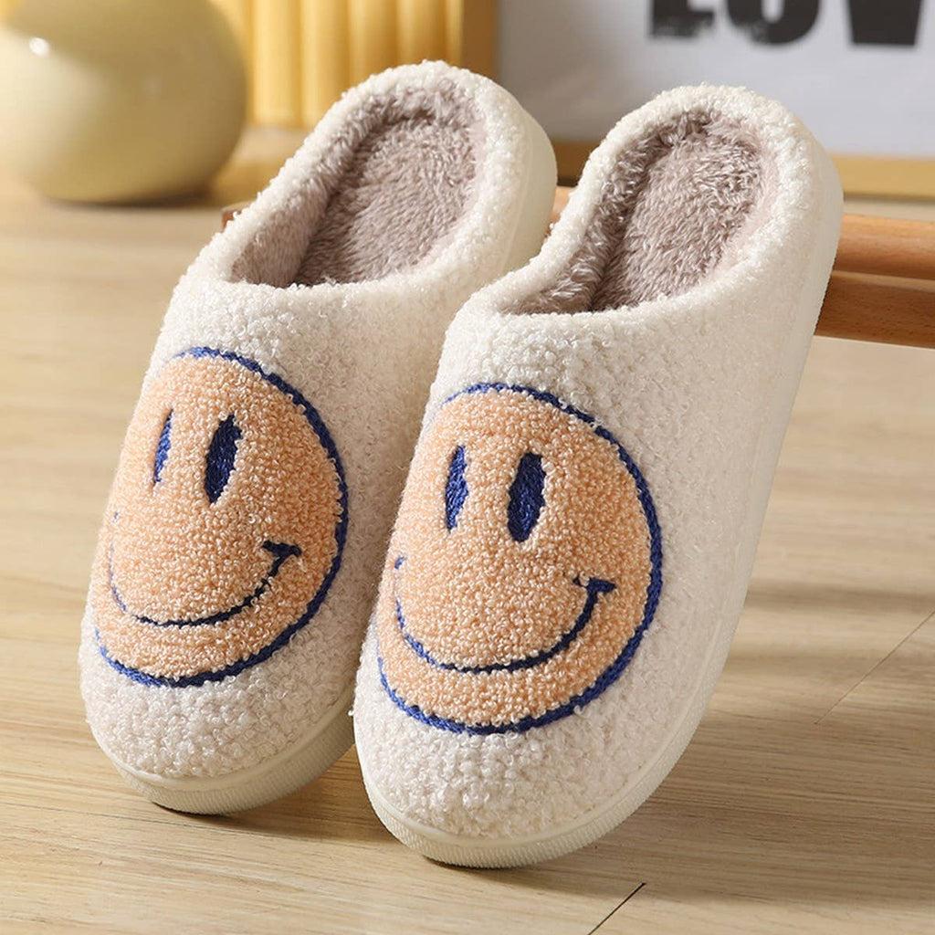 Smiley Face Plush Slippers