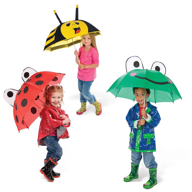 Kids Umbrella Assortment, Frog, Bee, Ladybug