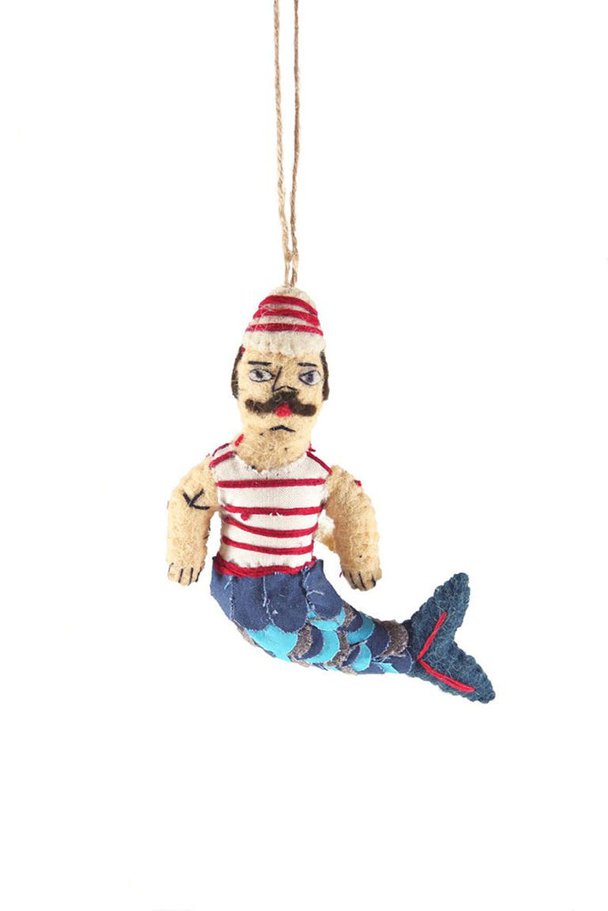 FELT MERMAN Christmas Ornament