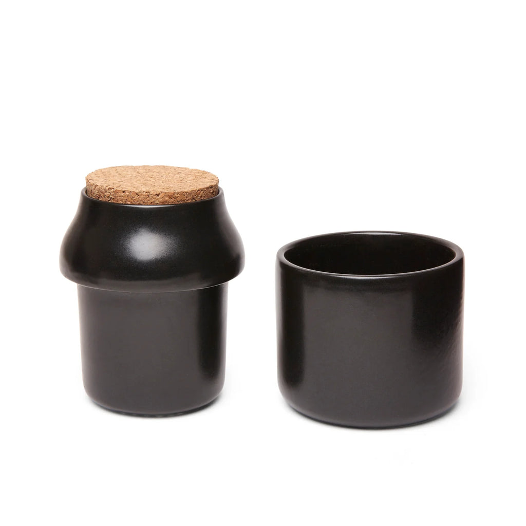 Ceramic Grinder + Jar | Large, Black