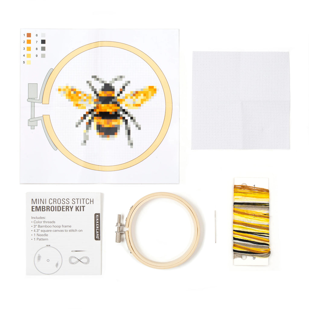 Bee Mini Cross Stitch Embroidery Kit