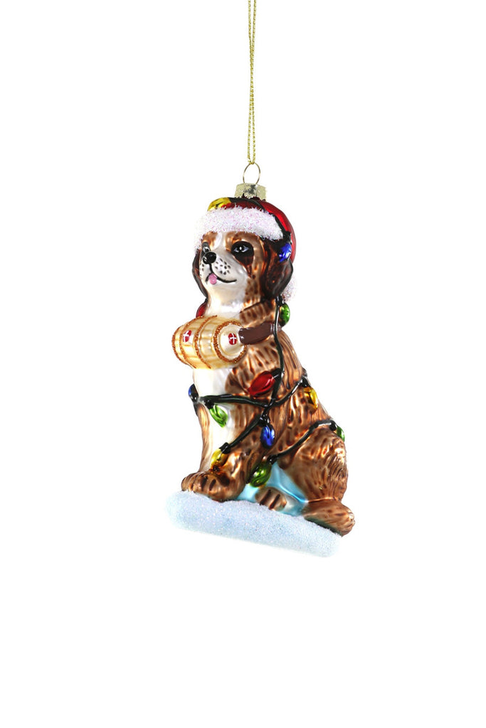 FESTIVE ST. BERNARD Christmas Ornament