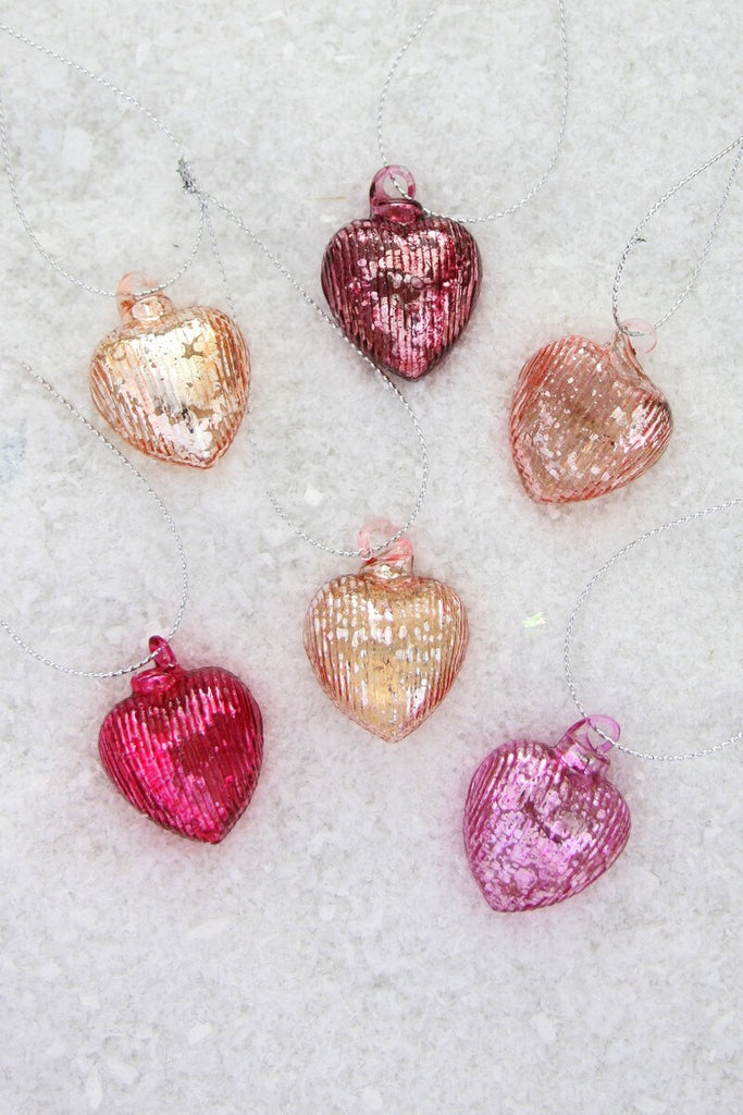 Small Striped Heartful Heart Ornament