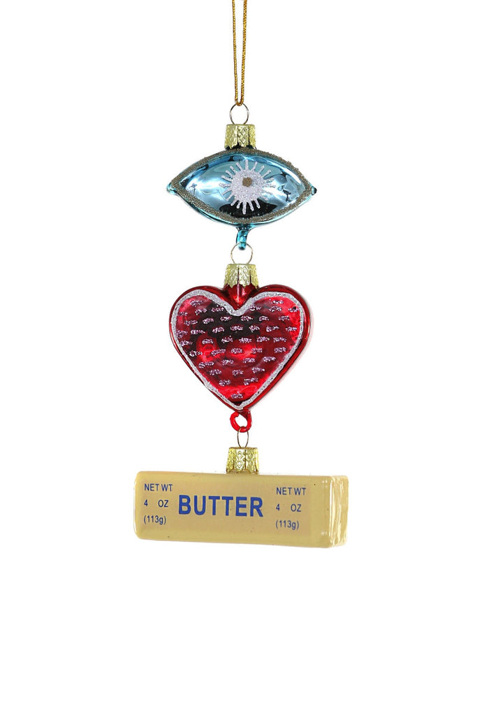 I HEART BUTTER Christmas Ornament