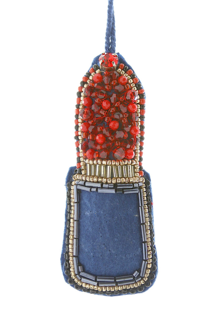 JEWELED LIPSTICK Christmas Ornament