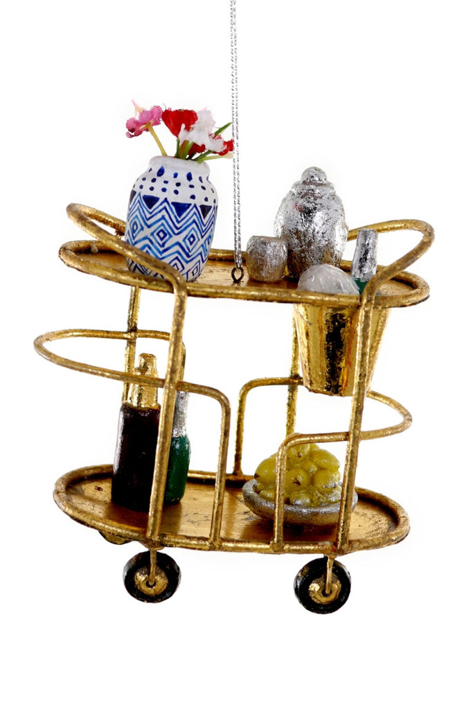 GLAM BAR CART Christmas Ornament