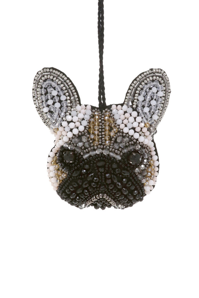 *Beaded Frenchie Christmas Ornament