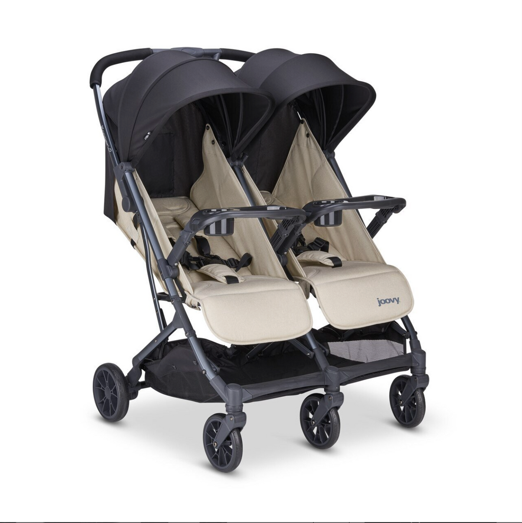 KooperX2 Lightweight Compact Double Stroller With Trays