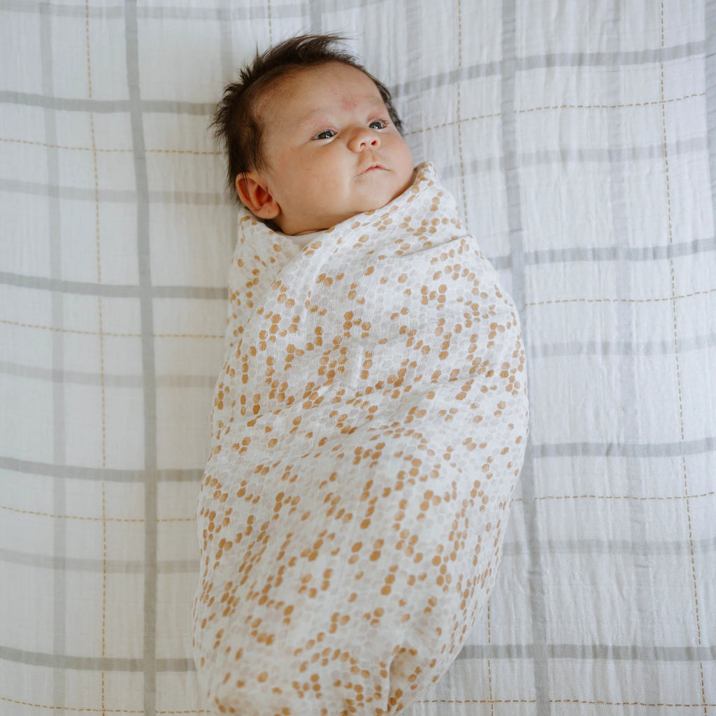 Cotton Muslin Swaddle Blanket Set - Garden Bees