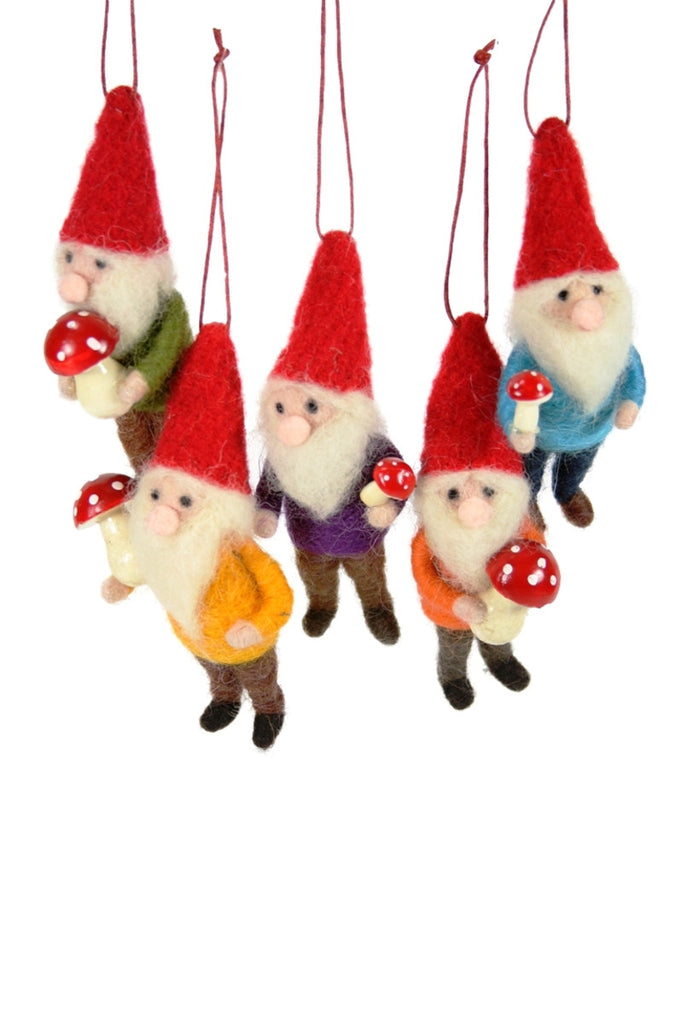 Felt Forest Gnome Christmas Ornament