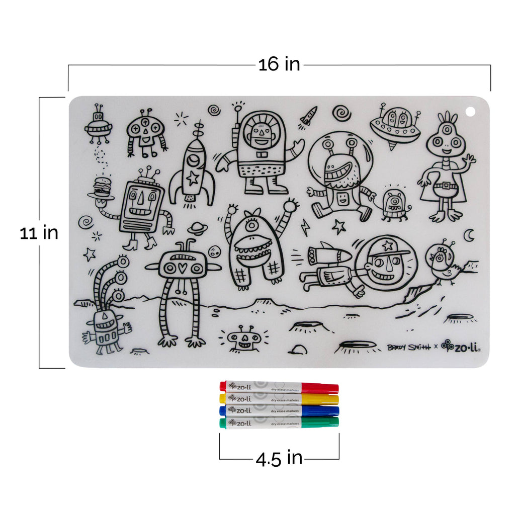 ColorMATTIES space fun - Reusable Coloring Placemats