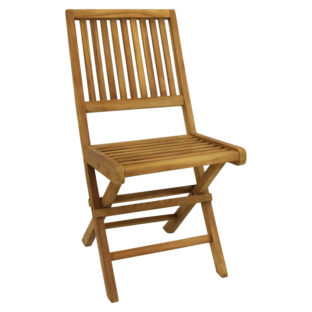 Nantasket Teak Outdoor Folding Chair with Slat Back | Set of 2