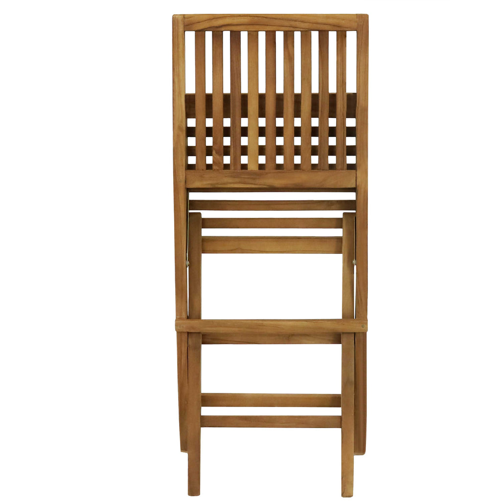 Nantasket Teak Outdoor Folding Chair with Slat Back | Set of 2