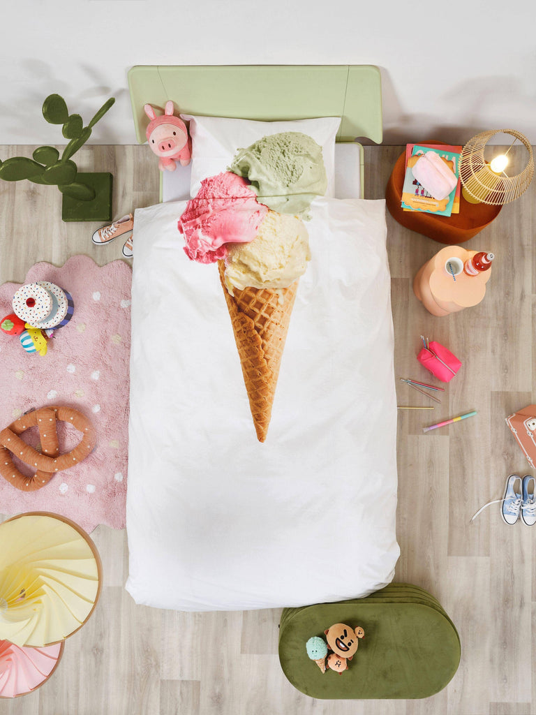 Ice Cream duvet cover set: Twin (68" x 86" + 1 standard Pillowcase)