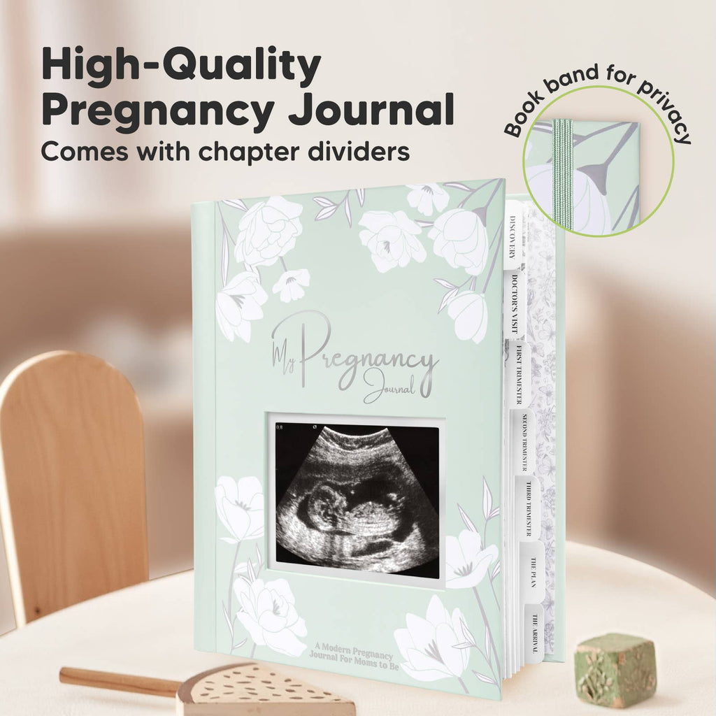 Blossom Pregnancy Journal Book for First Time Mom: Sage