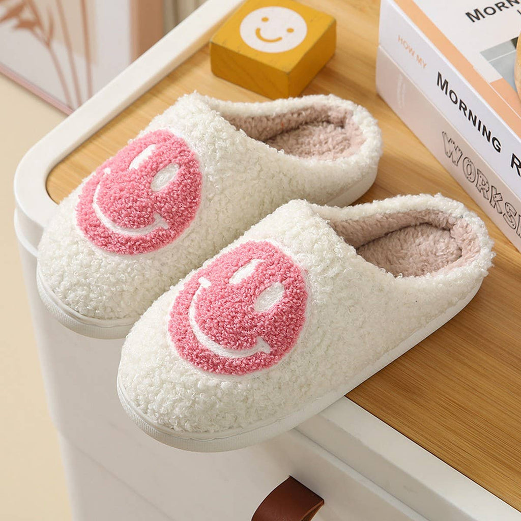 Smiley Face Plush Slippers