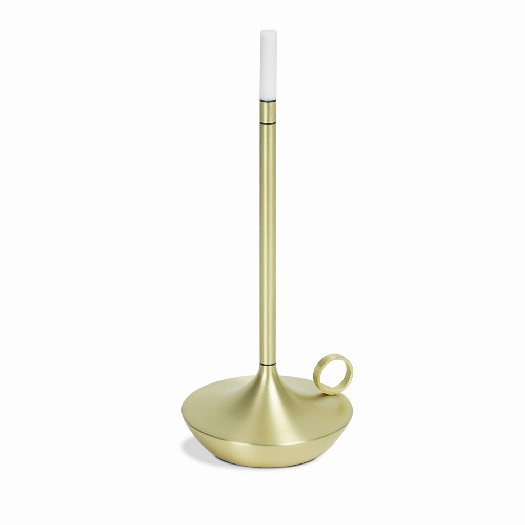 GRAYPANTS Wick Portable Rechargeable Candle Lamp w/Gift Pack: Brass