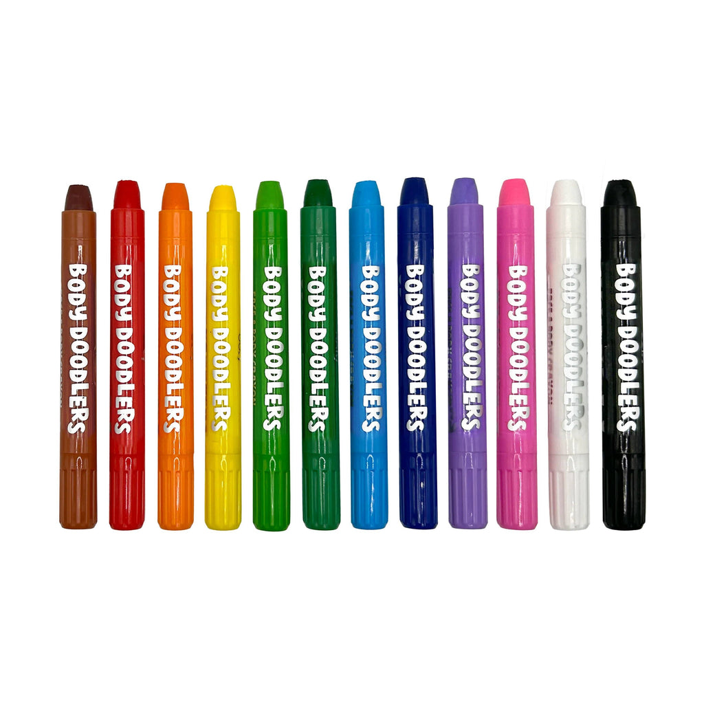 Body Doodlers Face & Body Crayons - Set of 12 Colors