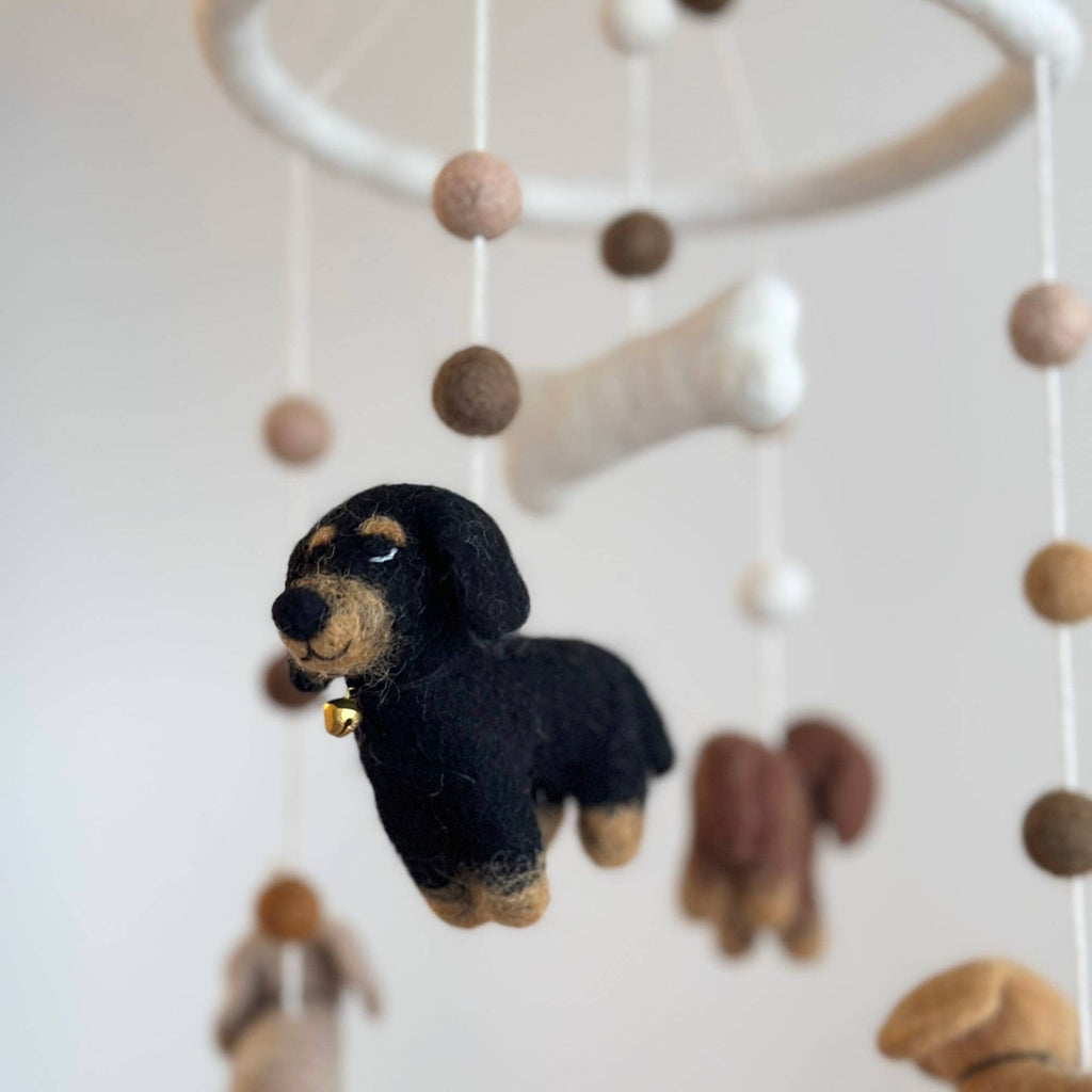 Dachshund Dog Felt Baby Mobile