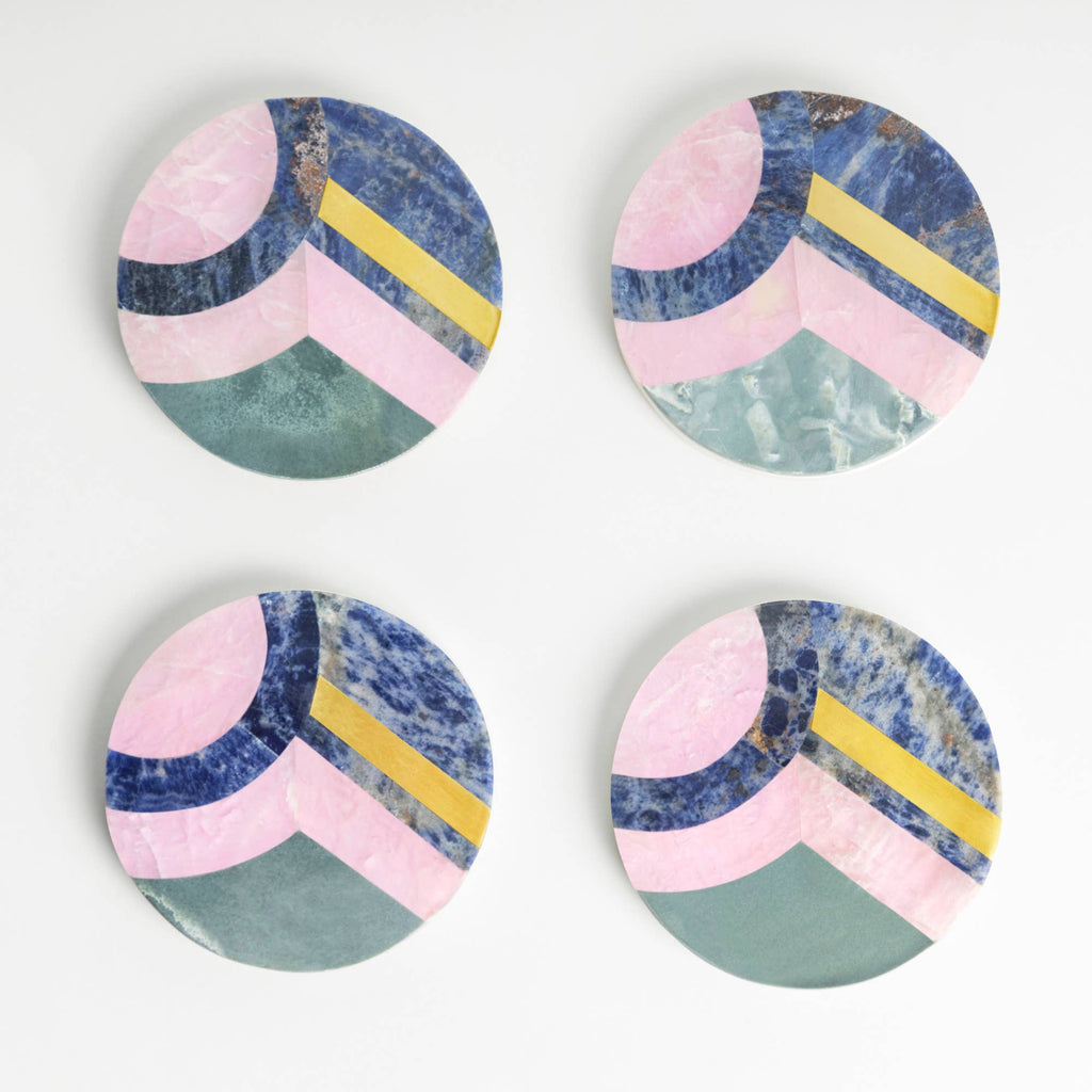 Provence Marble Coasters, Set of 4