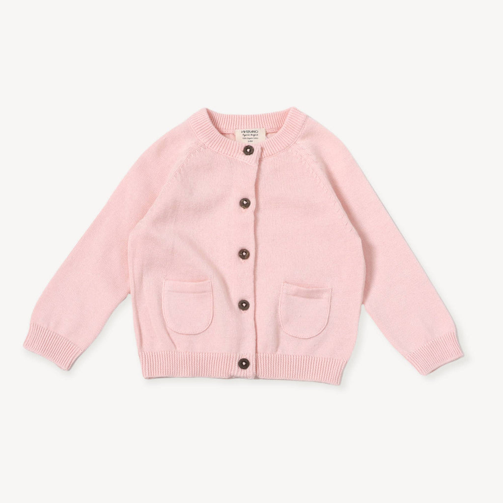 Milan Pastel Baby Button Cardigan Sweater (Organic Cotton): 0 - 3 Month / Cream