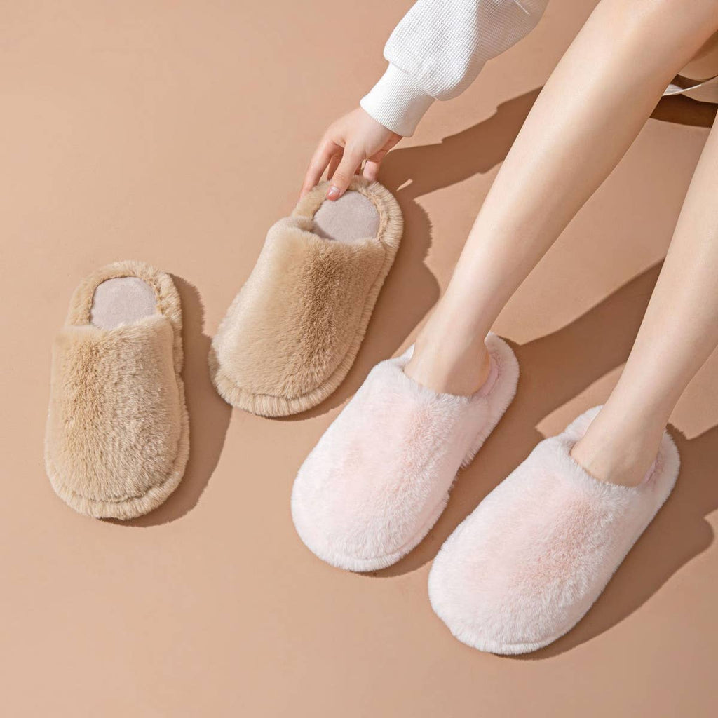 Faux Fur Memory Foam Slippers