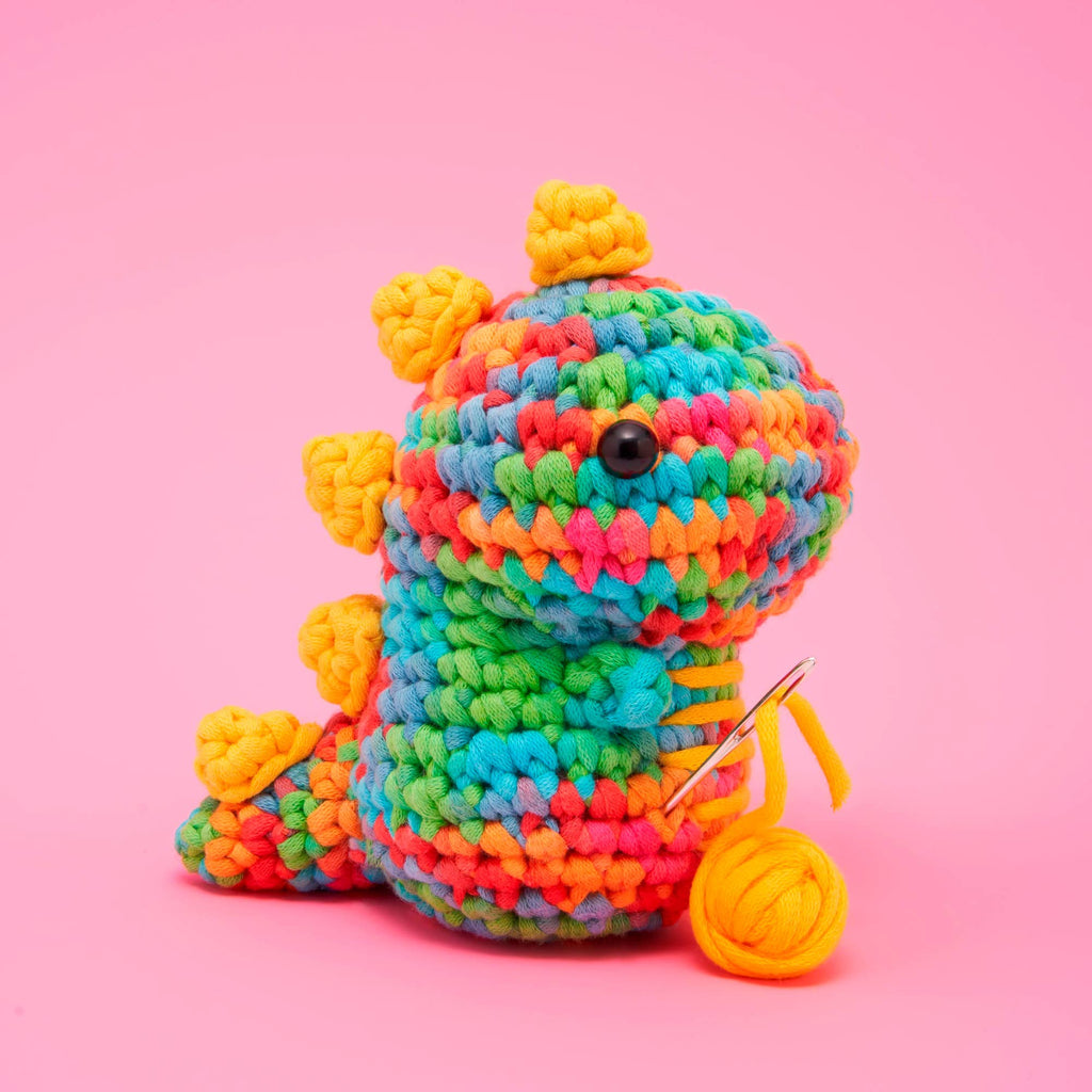 Fred the Dinosaur Rainbow Crochet Kit