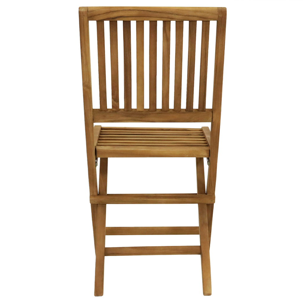 Nantasket Teak Outdoor Folding Chair with Slat Back | Set of 2