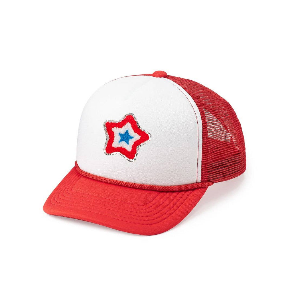 Patriotic Star Patch Hat - 4th of July - Kids Trucker Hat