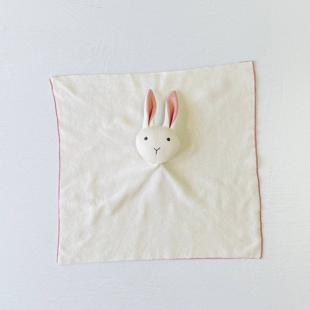 Bunny -Organic Baby Lovey Security Knit Blanket Cuddle Cloth: Natural Heather