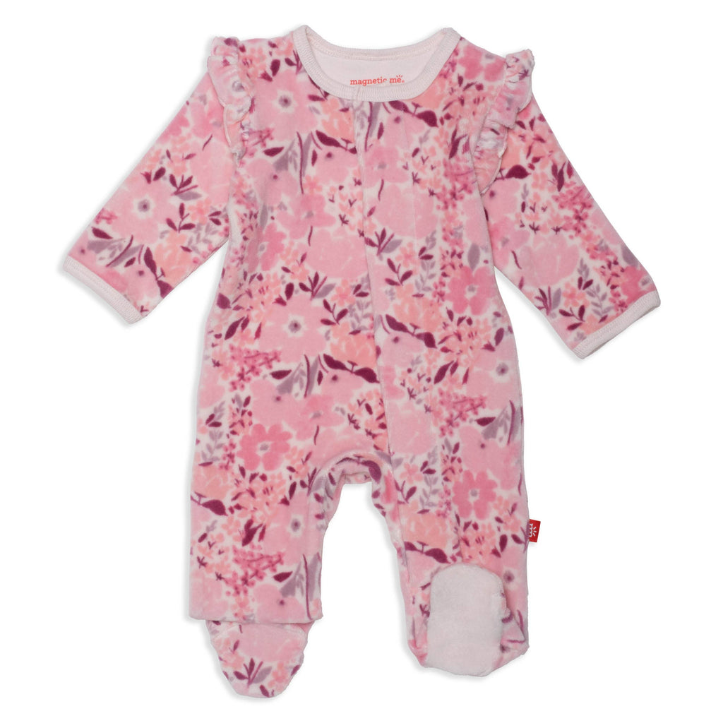 Chloe Baby Magnetic Velour Footie