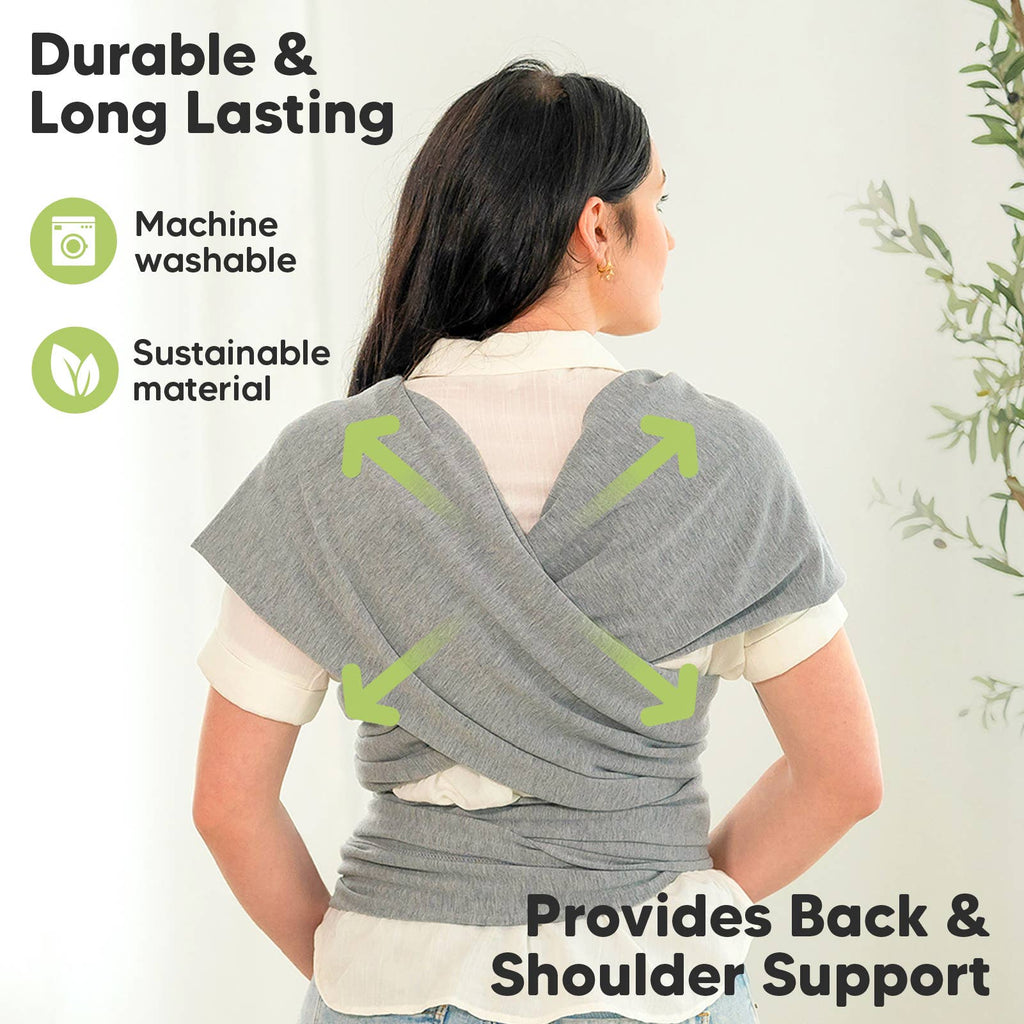 KeaBabies Original Baby Wrap Carrier: Classic Gray