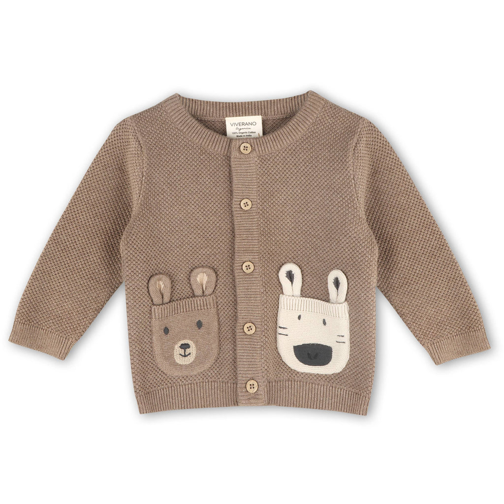 Animal Pocket Baby Cardigan