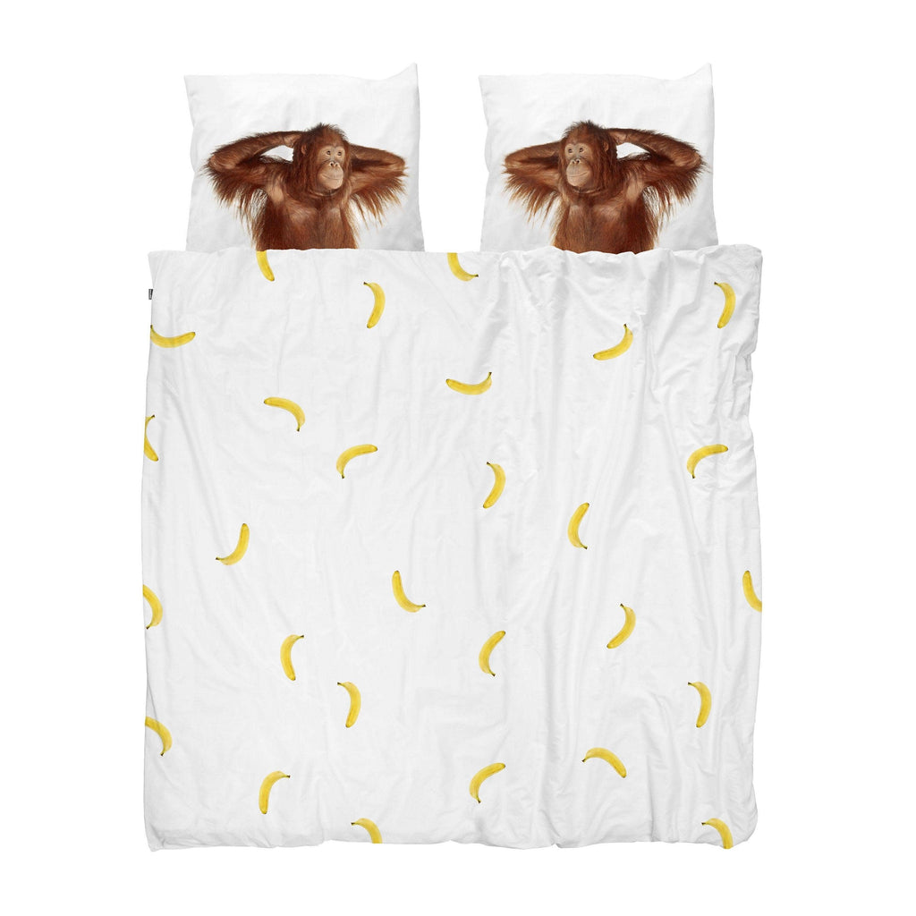 Banana Monkey duvet cover set: Queen (90" x 88" + 2 standard Pillowcases)