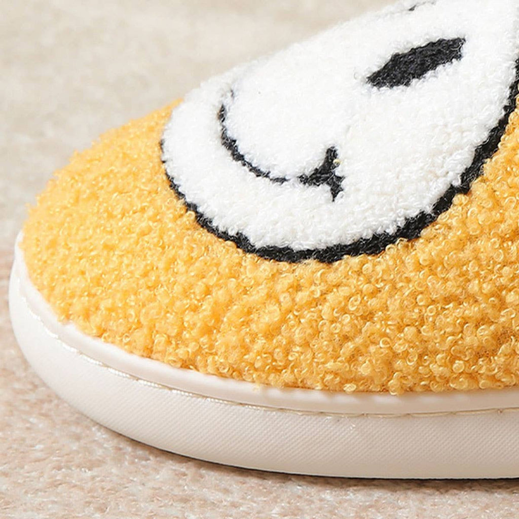 Smiley Face Plush Slippers