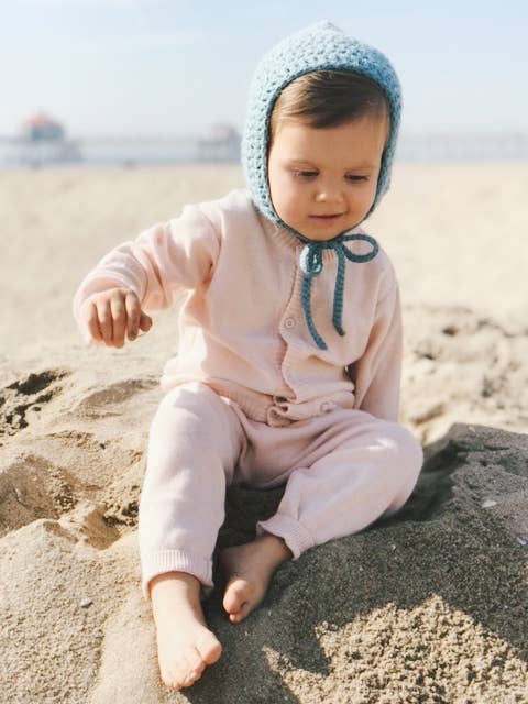 Milan Pastel Baby Button Cardigan Sweater (Organic Cotton): 0 - 3 Month / Cream