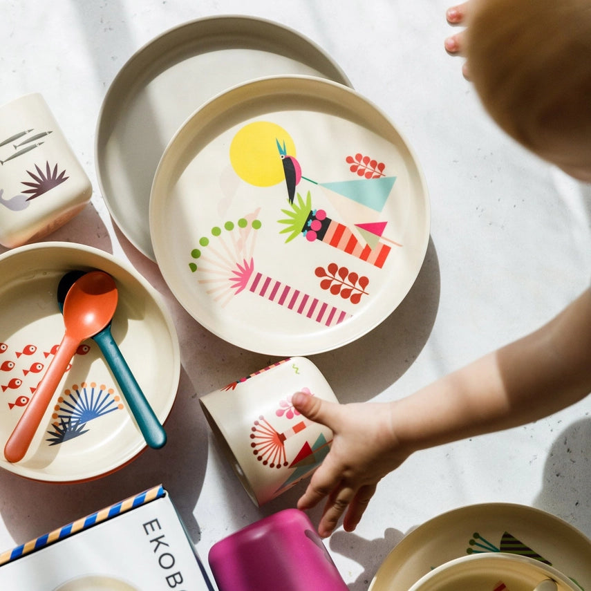 Kids Bamboo Illustrated Meal Set