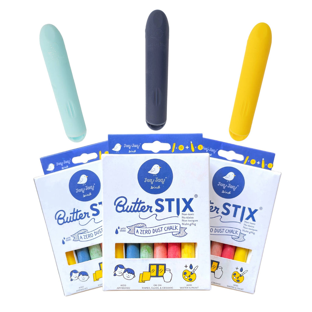 ButterStix® - Dustless Chalk Colors with Holder | 12 pcs