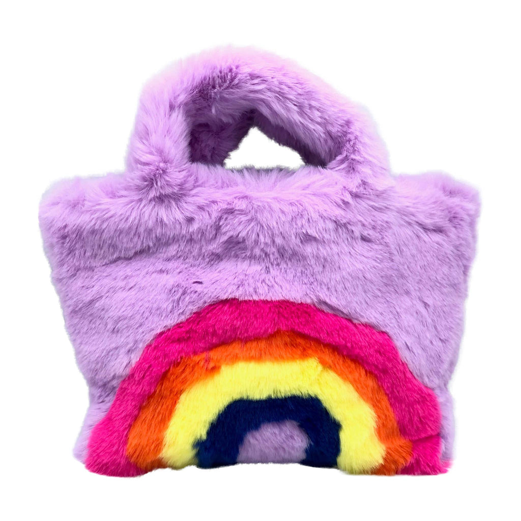 Faux Fur Fuzzy Rainbow Purse