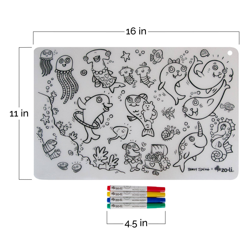 ColorMATTIES sea fun - Reusable Coloring Placemats