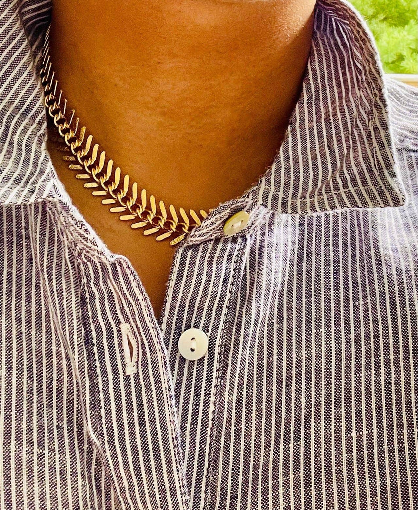 Fish Bone Chain Necklace