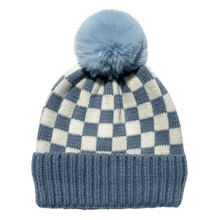 CHECKER POM BEANIE