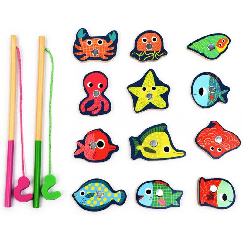 Wood Magnet Fishing Game Colors