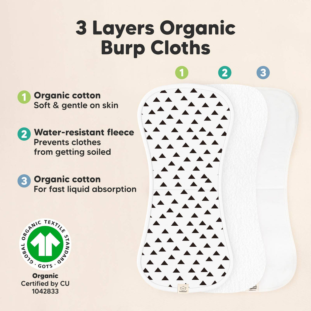 KeaBabies 5-Pack Urban Burp Cloths: Grayscape