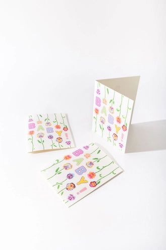 Pansies Baby Card