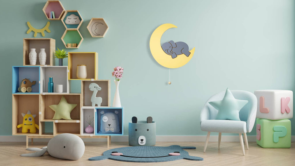 Elephant On Moon Wall Lamp